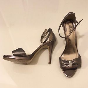 Alfani dark silver sandal heels